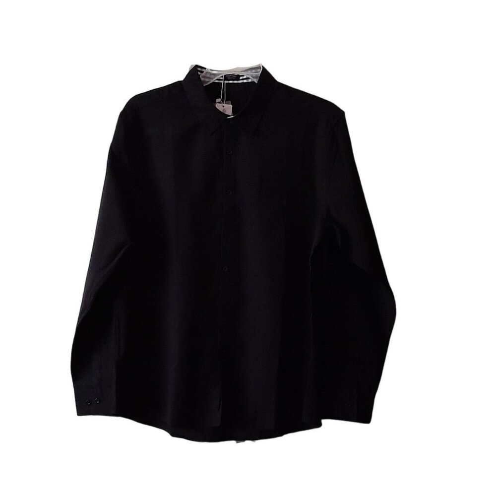 Men Coofandy Black Button Long Sleeve Shirt- Size L